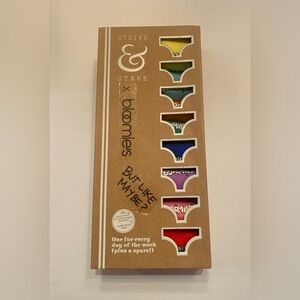 Stripe & Stare Bloomie's Everyday of The Week Panties Underwear Knickers 8 Pack